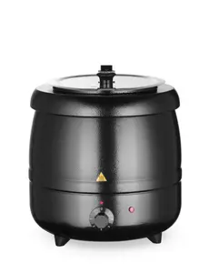 Hendi Soepketel 8 liter zwart | Bain-Marie 30-85˚C | 400Watt