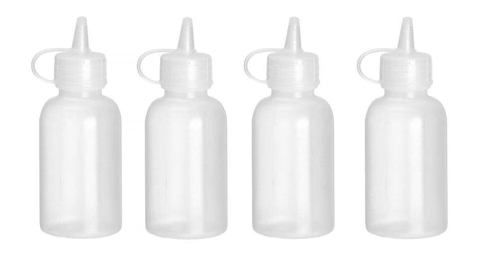 Hendi Mini saus dispenser - set van 4 stuks. | 0,05L | Transparant | ⌀35x(H)100mm