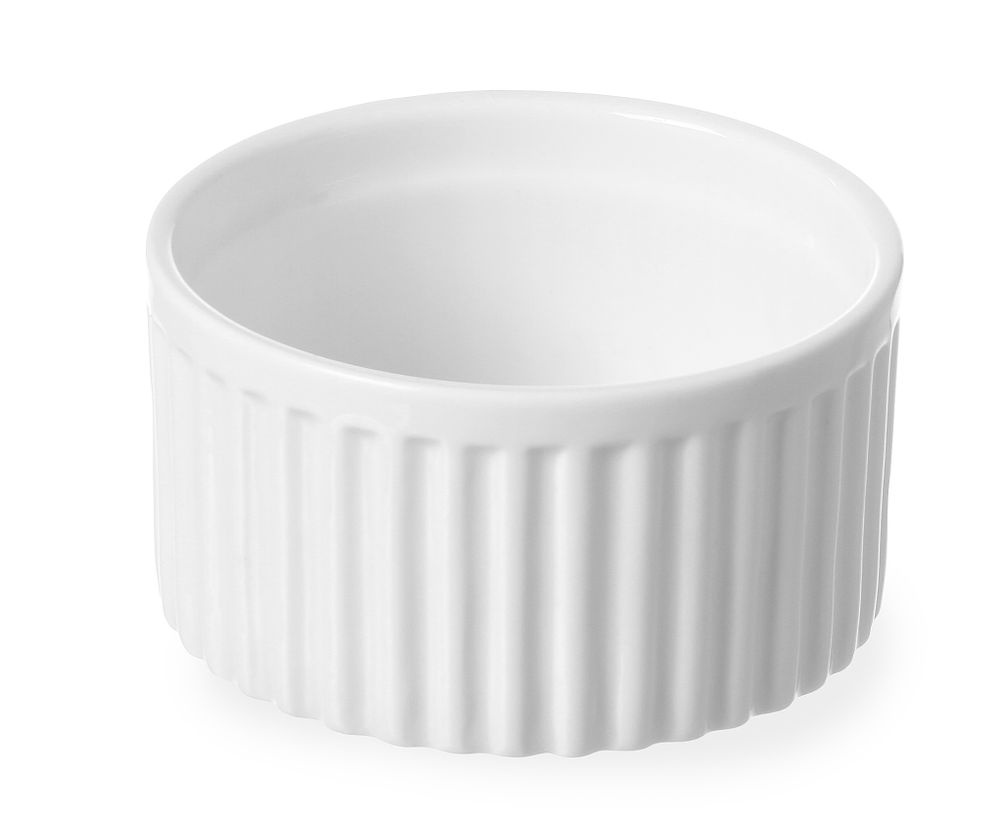 Hendi Ramekin geribbeld wit porselein | Ø90x(H)48mm
