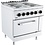 Combisteel Base 700 Elektrische Kooktafel 4 Pl. Elektrische Oven | Staand model | 400V | 800x700x900(h)mm