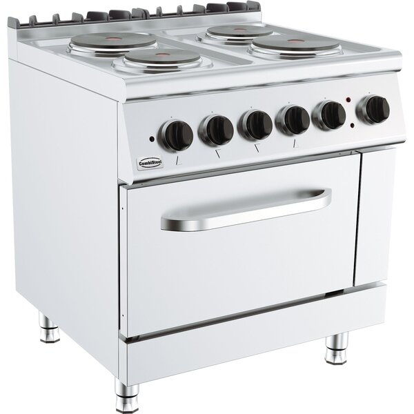 Combisteel Base 700 Elektrische Kooktafel 4 Pl. Elektrische Oven | Staand model | 400V | 800x700x900(h)mm