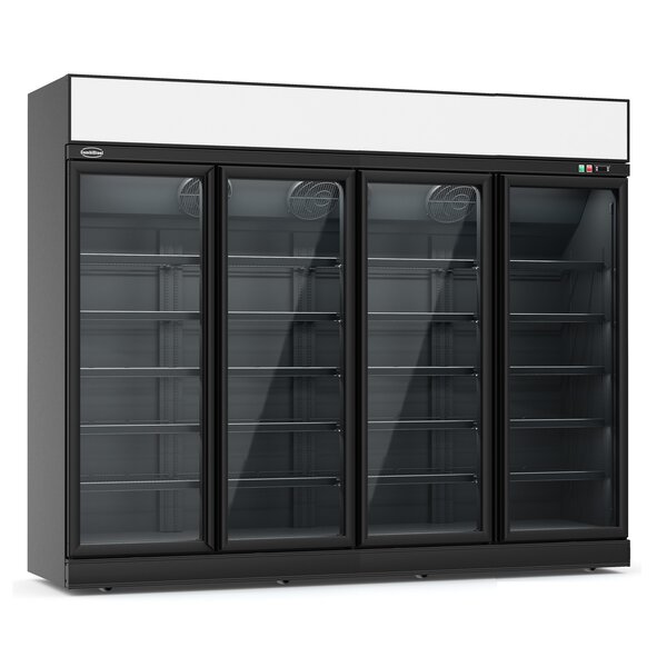Combisteel Koelkast 4 Glasdeuren Zwart Ins-2060r Bl *transport Op Aanvraag* | 230V | 2508x710x2092(h)mm