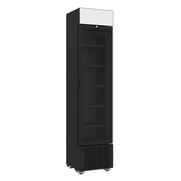 Combisteel Drankenkoelkast 1 Glasdeur Zwart 232l *transport Op Aanvraag* | 230V | 450x497x2024(h)mm