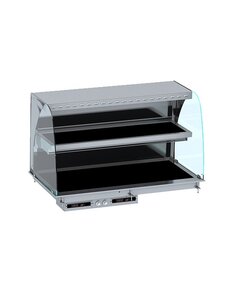 Combisteel Drop-in Wandmodel Warmvitrine Keramisch Gebogen - Zwart 4/1 | 400V | 1440x720x924(h)mm