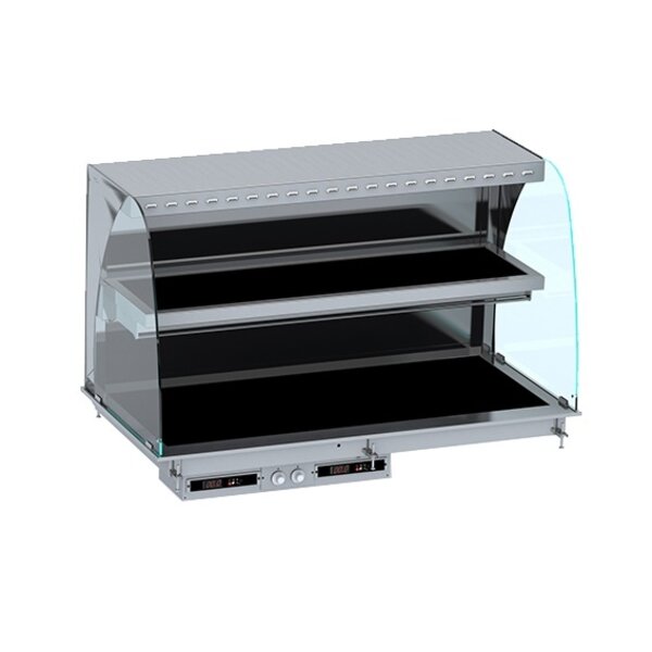 Combisteel Drop-in Wandmodel Warmvitrine Keramisch Gebogen - Zwart 4/1 | 400V | 1440x720x924(h)mm