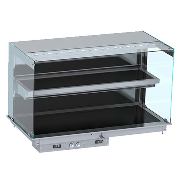Combisteel Drop-in Wandmodel Warmvitrine Keramisch Recht - Zwart 3/1 | 400V | 1115x720x924(h)mm