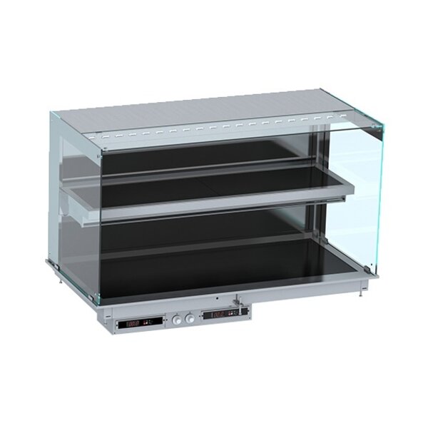 Combisteel Drop-in Wandmodel Warmvitrine Keramisch Recht - Zwart 4/1 | 400V | 1440x720x924(h)mm