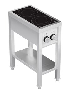 Combisteel Inductie Fornuis 2 Zones met Open Onderstel | Staand model | 400V | 355x655x875(h)mm