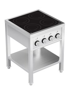 Combisteel Inductie Fornuis 4 Zones met Open Onderstel | Staand model | 400V | 655x655x875(h)mm