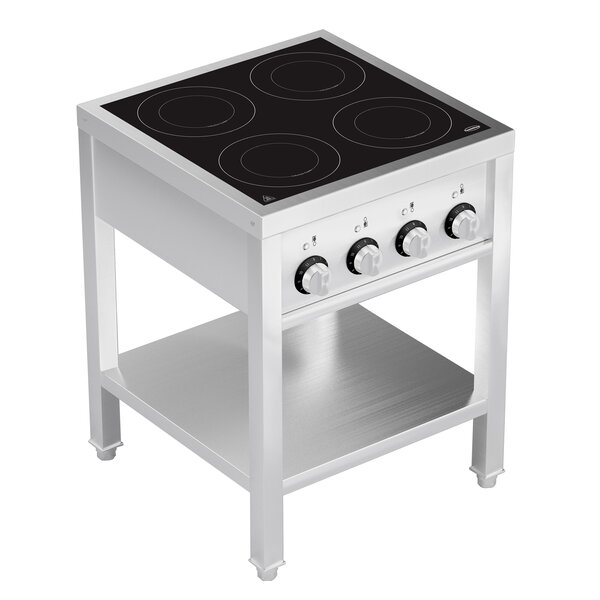 Combisteel Inductie Fornuis 4 Zones met Open Onderstel | Staand model | 400V | 655x655x875(h)mm