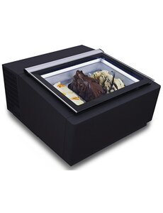 Combisteel Tafelmodel Schepijsvitrine Zwart Opent Aan De Klantzijde | 230V | 670x750x375(h)mm