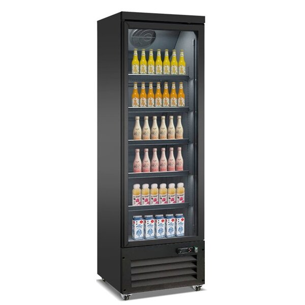 Combisteel Koelkast 1 Glasdeur Zwart Ceb-500r Bl | Staand model | 230V | 620x705x2050(h)mm