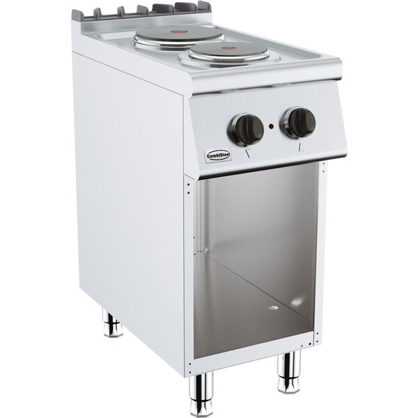 Combisteel Base 700 Elektrische Kooktafel 2 Pl. | Staand model | 400V | 400x700x900(h)mm
