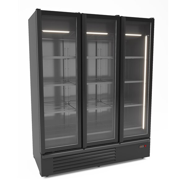 Combisteel Koelkast 3 Glasdeuren Zwart 1555l | Staand model | 230V | 1620x790x2140(h)mm