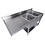 Combisteel Spoeltafel Bodem met Uitsp. Vaatwasser Demontabel 2 Rechts 1| 1600x700x850(h)mm