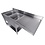 Combisteel Spoeltafel Bodem met Uitsp. Vaatwasser Demontabel 2Links 1| 1600x700x850(h)mm