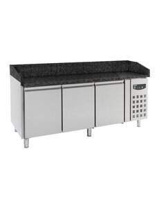Combisteel Pizzawerkbank 3 Deurs Zwart GranietWerkblad | 230V | 2025x800x1000(h)mm