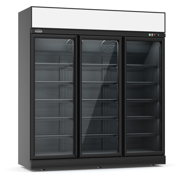 Combisteel Vrieskast 3 Glasdeuren Zwart Ins-1530f Bl | 230V | 1880x710x2092(h)mm