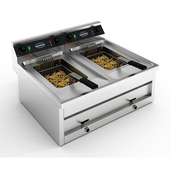 Combisteel Friteuse Tafel 2x12l 2x9kw | Tafelmodel | 400V | 800x700x328(h)mm