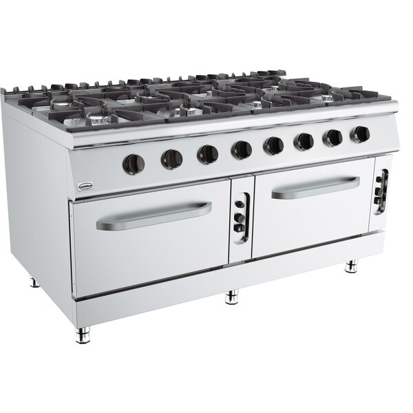 Combisteel Base 900 Gasfornuis 8 Branders met Gasoven | Staand model | 80kW