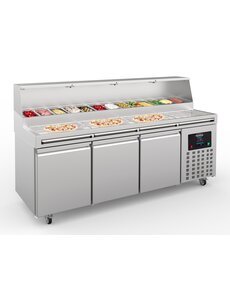 Combisteel Pizzawerkbank 3 Deuren 13x 1/3GN Pan | 230V | 2370x850x1360(h)mm