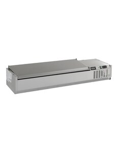 Combisteel Opzetvitrine RVS Deksel 1/3GN X 4 | 230V | 1200x395x225(h)mm