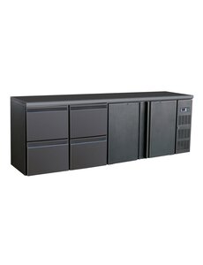 Combisteel Barkoeler Zwart 2 Deurs 4 Laden | 230V | 2542x513x860(h)mm