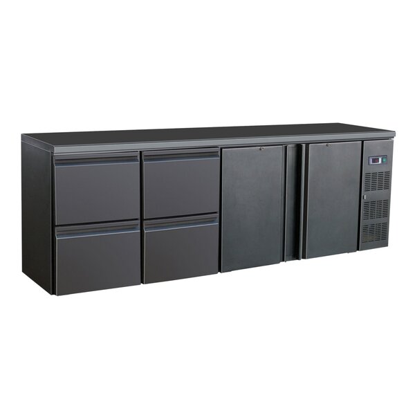 Combisteel Barkoeler Zwart 2 Deurs 4 Laden | 230V | 2542x513x860(h)mm