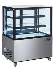 Combisteel Koelvitrine met LED 270 liter | 2 tot 8°C | 900x675xH1210mm | 7487.0015