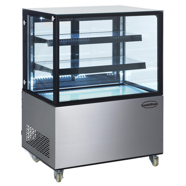 Combisteel Koelvitrine met LED 270 liter | 2 tot 8°C | 900x675xH1210mm | 7487.0015