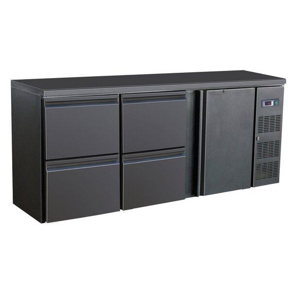 Combisteel Barkoeler Zwart 1 Deur 4 Laden | 230V | 2002x513x860(h)mm