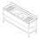 Combisteel Spoeltafel Bodemschap Demontabel 2 Midden | 2400x700x900(h)mm