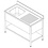 Combisteel Spoeltafel Bodemschap Demontabel 1Links | 1200x600x850(h)mm