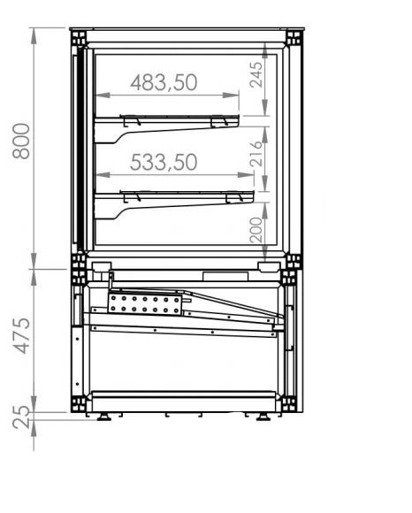 Combisteel Koelvitrine 300l | Staand model | 230V | 800x780x1300(h)mm, foto 3 van 3