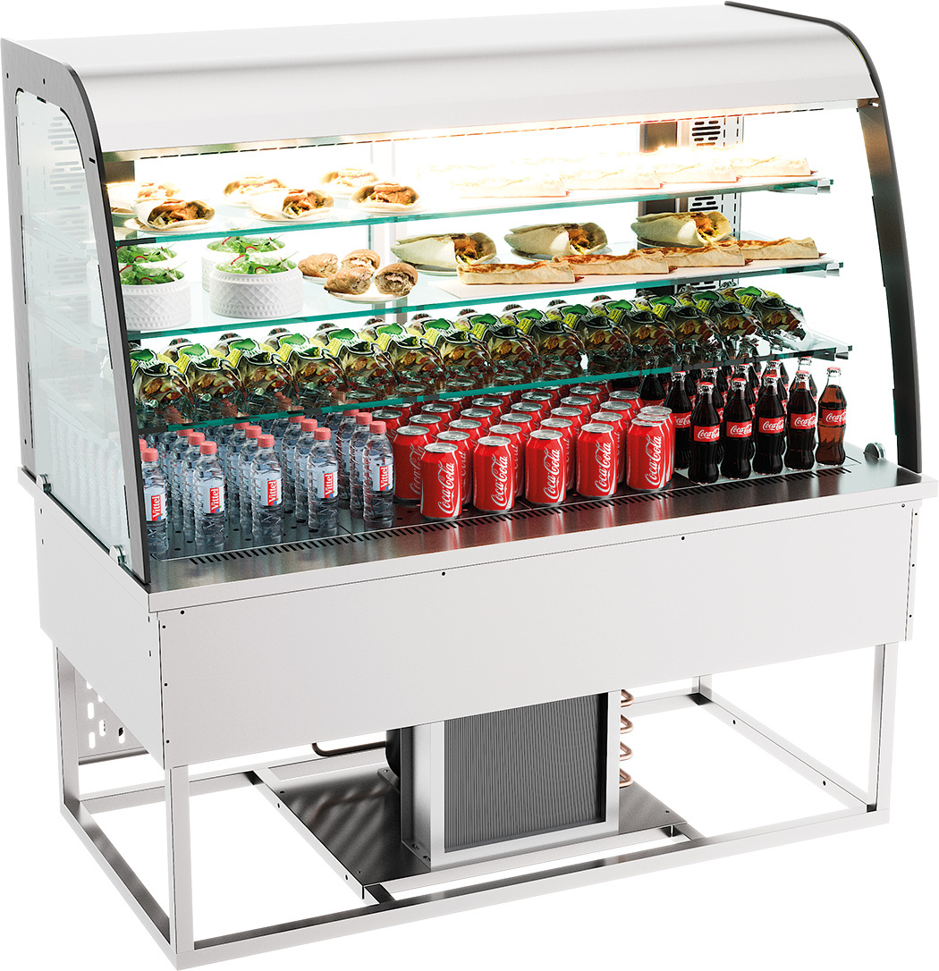 Combisteel Drop-in Koelvitrine 200l Open | 230V | 1400x700x850(h)mm