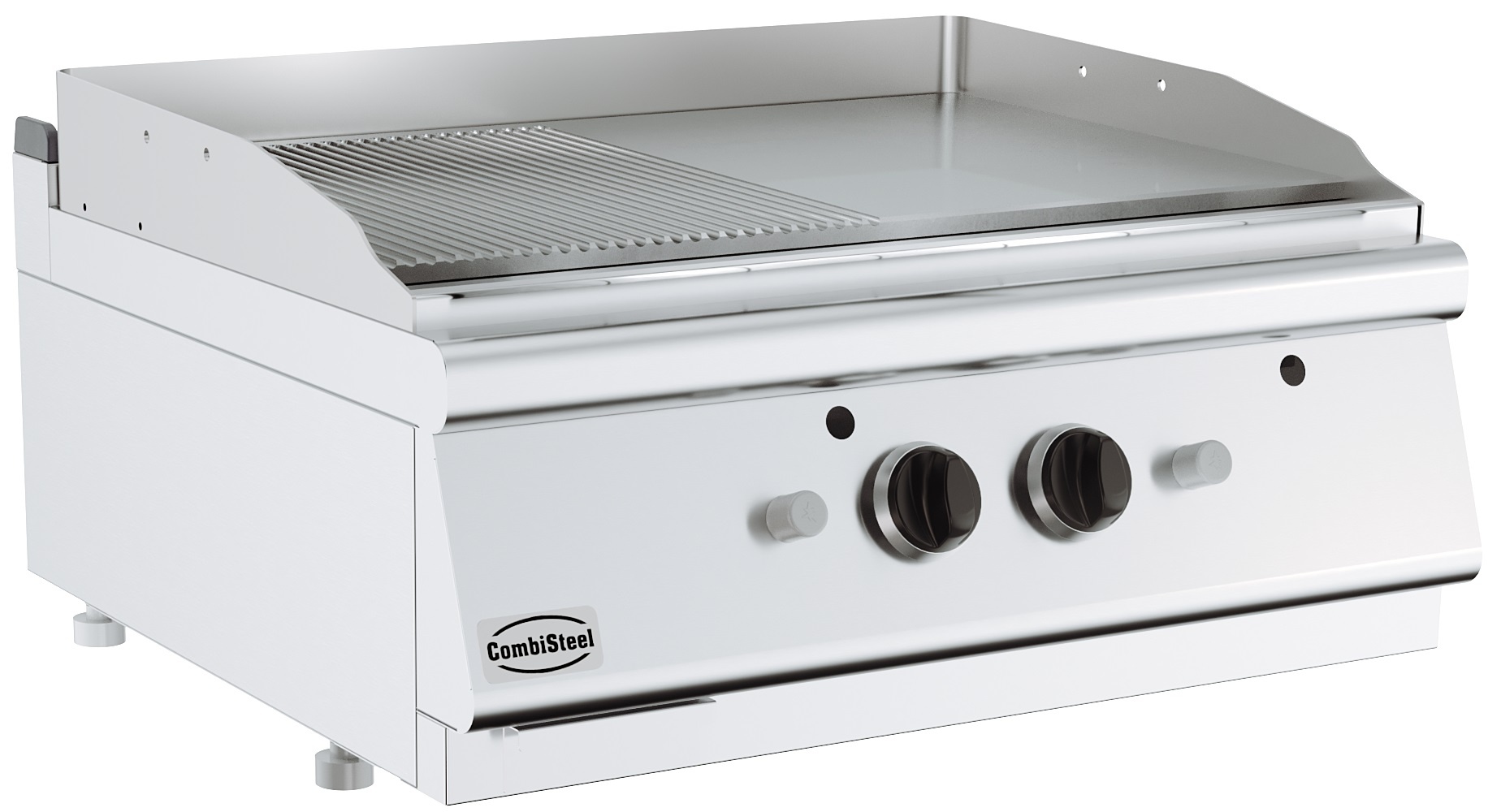 Combisteel Base 700 Gasbakplaat Chroom/geribd | Tafelmodel | 13kW