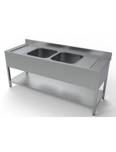 Combisteel Spoeltafel Bodemschap 2 Midden | 2000x700x850(h)mm