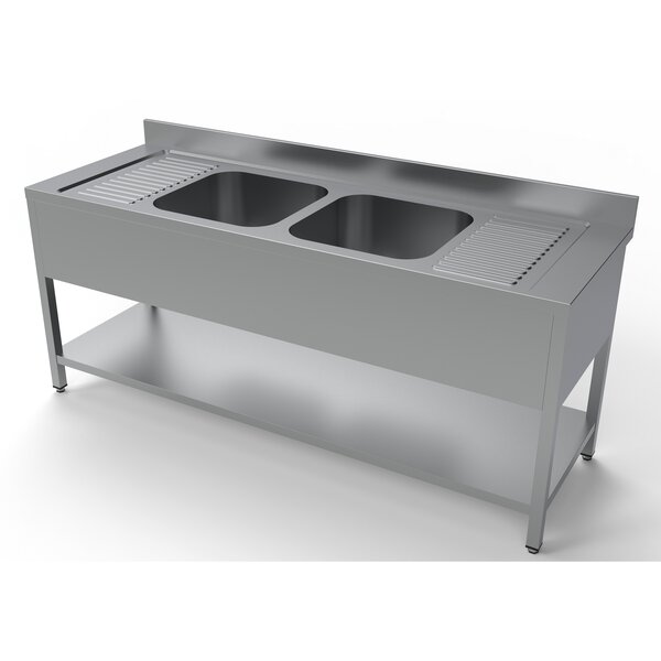 Combisteel Spoeltafel Bodemschap 2 Midden | 2000x700x850(h)mm