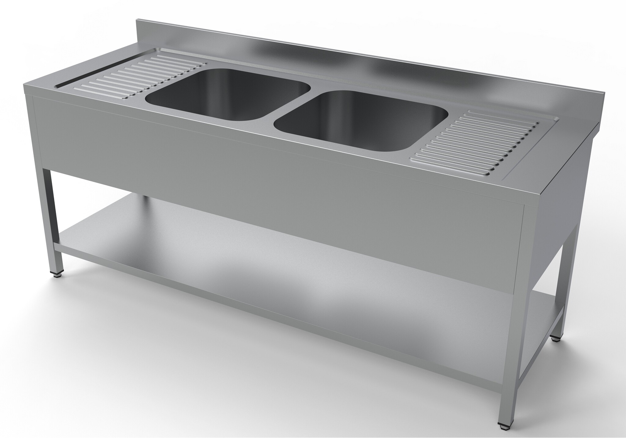 Combisteel Spoeltafel Bodemschap 2 Midden | 2000x700x850(h)mm