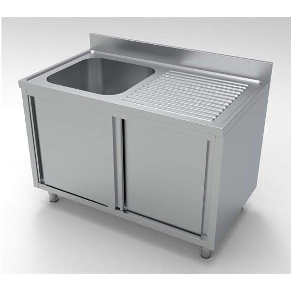 Combisteel Spoeltafel Schuifdeuren 1Links | 1200x700x850(h)mm