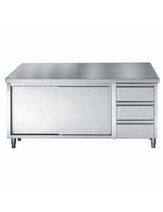 Combisteel Werktafel Schuifdeuren+Laden | 1600x700x850(h)mm