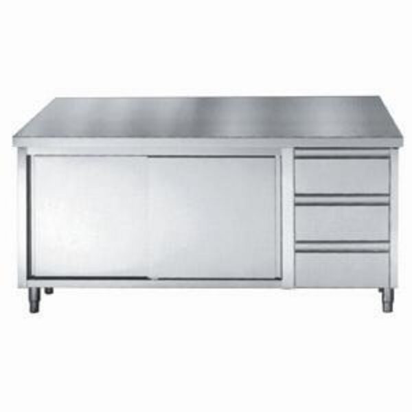 Combisteel Werktafel Schuifdeuren+Laden | 1600x700x850(h)mm