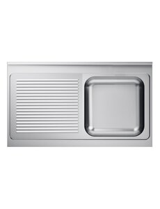 Combisteel Spoeltafelblad 1 Rechts | 1200x700x40(h)mm