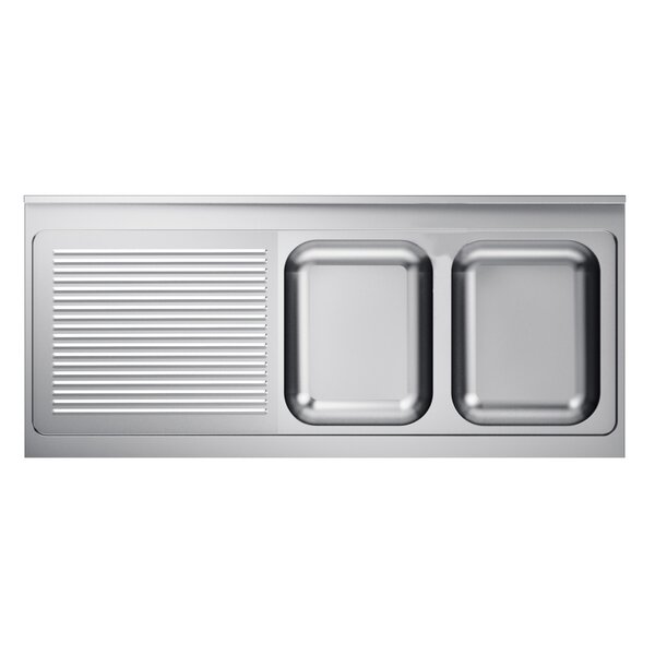 Combisteel Spoeltafelblad 2 Rechts | 2000x600x40(h)mm