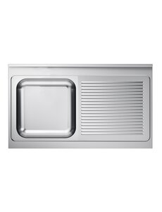 Combisteel Spoeltafelblad 1Links | 1200x700x40(h)mm