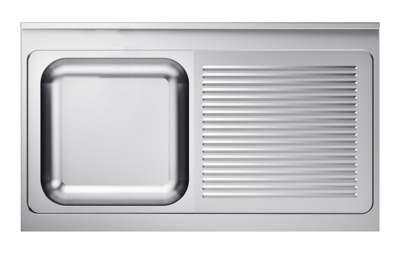 Combisteel Spoeltafelblad 1Links | 1200x700x40(h)mm