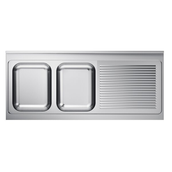 Combisteel Spoeltafelblad 2Links | 2000x600x40(h)mm
