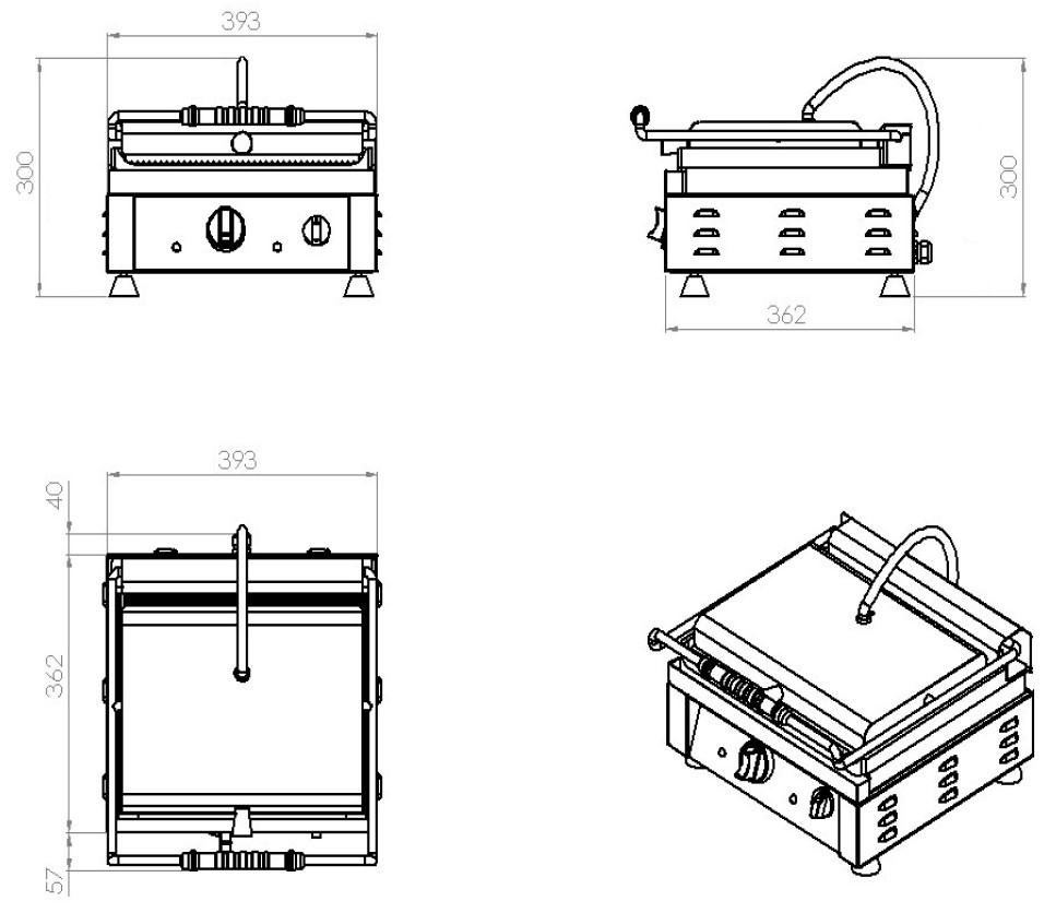 Combisteel Contact Grill | Tafelmodel | 230V | 410x500x300(h)mm, foto 2 van 2