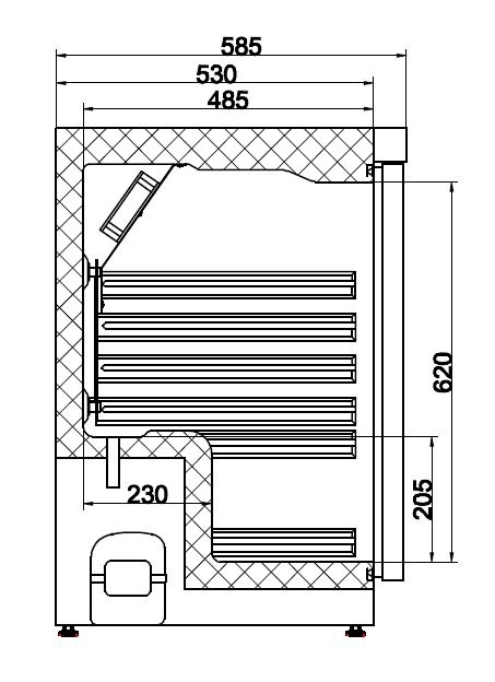 Combisteel KoelkastWit 1 Deur | 230V | 600x585x855(h)mm, foto 2 van 2