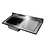 Combisteel Spoeltafelblad 2Links | 2000x600x40(h)mm
